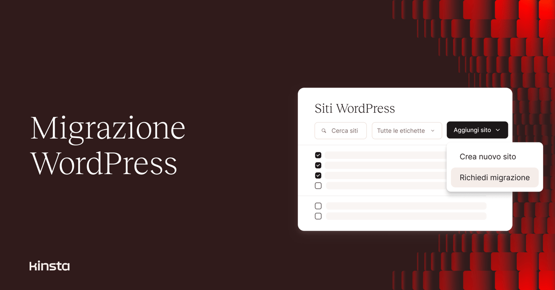 Testo: Migrazioni gratuite illimitate in MyKinsta